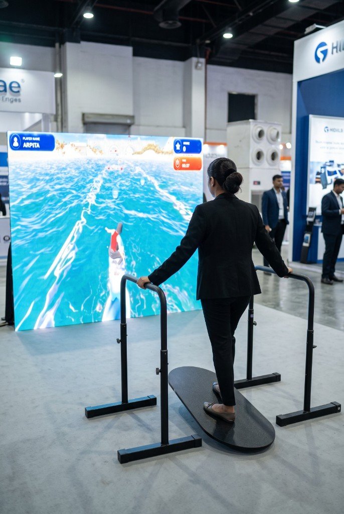 AR Surf Game — motion-controlled surfboard experience at events